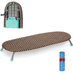 MEVRONISSHOP-Table &agrave; Repasser Petite avec Support Antid&eacute;rapant pour Fer &agrave; Repasser, avec 2 Housses R&eacute;sistantes &agrave; la Chaleur, Table &agrave; Repasser Portable pour Les Voyages et L'usage Domestique - Neuf