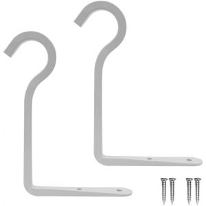 Mevronisshop-Lot De 2 Crochets Muraux Pour Plantes Suspendues, Support D&eacute;coratif Droit Pour Mangeoires &Agrave; Oiseaux/Jardini&egrave;res/Lanterne/Carillon &Eacute;olien/Int&eacute;rieur/Ext&eacute;rieur, Blanc 15 Cm - Neuf