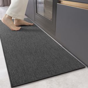 Kyaoayo-Color G Tapis Cuisine Devant Evier, Antidérapant Et Lavable, Tissé, Tapis De Pas Facile À Nettoyer Pour Manger, Buanderie (Gris, 43x120cm) - Neuf