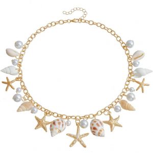 Kal-Summer Beach Coquillage &Eacute;toile De Mer Taille Cha&icirc;ne Conque Perle Collier Bracelet Bijoux Femme Bijoux R&eacute;glables - Neuf