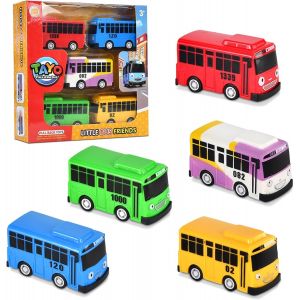 KAJGL-Mini Bus Pull Back Voiture,5 Pièces Modèle De Jouet,Spielzeug De Dessin Animé,Cadeaux Pour Enfants - Neuf