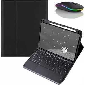 Étui Clavier Pour Honor Pad X8a 11 Pouces,Clavier Bluetooth Détachable Avec Pavé Tactile,Coque Arrière Souple Et Souris Bluetooth,Noir - Neuf