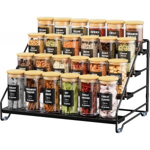 Mevronisshop-Tag&egrave;re &Agrave; &Eacute;pices &Agrave; 4 &Eacute;tages, R&eacute;glable Porte-&Eacute;pices En M&eacute;tal, Support &Agrave; &Eacute;pices Pour Cuisine Etag&egrave;re De Stockage D'&eacute;pices Avec 4 Crochets, Rangement D'&eacute;pices Pour Cuisine, Salle &Agrave; Manger, B - Neuf