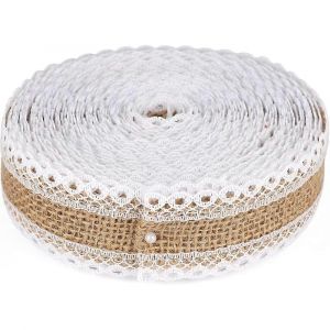 Pratiques De Vacances De D&eacute;coration Avec De La Toile De Jute Naturelle Du Tissu Appropri&eacute; Pour Le Bricolage D'emballage Floral Artisanat, D&eacute;coration &Eacute;l&eacute;gante Et De Mariage D&eacute;coration De No&euml;l, - Neuf