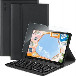 KALANKA-&Eacute;tui Clavier Compatible avec Samsung Galaxy Tab A9 Plus/A9+ 11,5 Pouces avec Film de Protection, [Fran&ccedil;ais], &Eacute;tui de Protection pour Clavier Amovible avec Porte-Stylo, Noir - Neuf