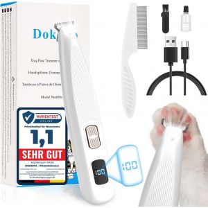 Tondeuse Patte Chien Entre Coussinets, Tondeuse Pour Chien Chat De Faible Bruit Avec Lumi&egrave;re Led, Rechargeable Par Usb-C, Tondeuse &Eacute;lectrique De 2 Vitesses Mode -Blanc - Neuf