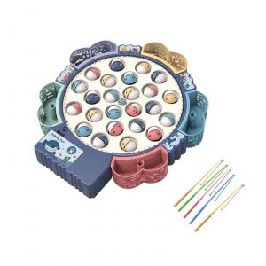 Jouet de p&ecirc;che rotatif pour enfants, jouet de p&ecirc;che magn&eacute;tique &eacute;ducatif, jouet d'entra&icirc;nement &agrave; la coordination ?il-main pour les f&ecirc;tes d'int&eacute;rieur-Bleu 24 - Neuf