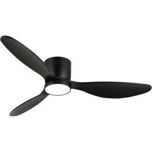 SUBZONAL-Ventilateurs de Plafond avec Lumi&egrave;res et T&eacute;l&eacute;commande, 132cm Diam&egrave;tre, Moderne Noir Ventilateur pour Montage Encastr&eacute;, Minuterie,moteur DC r&eacute;versible - Neuf