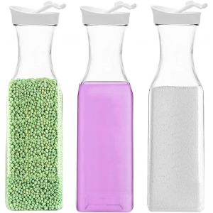 Kgabery-Distributeur De Lessive Lot De 3 Boîtes De Rangement Pour Poudre À Laver,1,5 L,Distributeur De Poudre À Laver,Réutilisable,Boîte Transparente Pour Lessive Liquide,Adoucissant,Détergent - Neuf