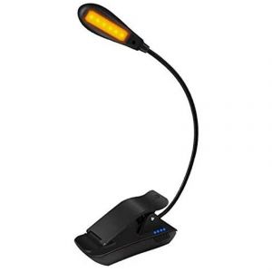 Lampe de livre ambrée rechargeable - Lampes de lecture pour livres au lit avec 7 LED et 3 luminosité,lumière LED de blocage de la lumière bleue - Neuf