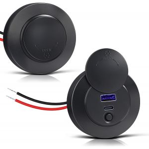 Eryi-2 X Prise Usb 12v Camping-Car 50w Chargeur De Voiture, Pd3.0 30w Et Qc3.0 20w Charge Rapide 12 Volt Panneau Pour Bateau Marine Camion Caravane Voiture, Montage En Surface 2pcs - Neuf