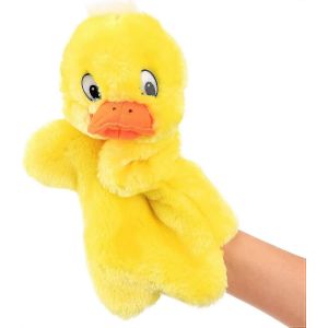 Marionnette à main en peluche jouet animal interactif pour le jeu de rôle Conte Préscolaire Enseignement Cadeaux d'anniversaire pour les enfants Garçons Filles Jaune,11 - Neuf
