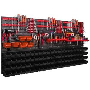 Panneau d'atelier pour outils 173 x 78 cm avec 94 pcs Bo&icirc;te Orange et Noire XL V2 - Neuf