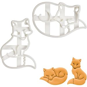 Jexnovashop-Emporte-Pi&egrave;ce Renard (2 Pi&egrave;ces) - Motifs: Dormant Et Assis - Compatible Lave-Vaisselle - Neuf