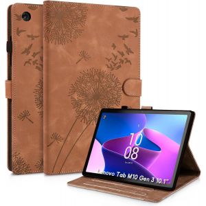LORANKA-Coque Lenovo Tab M10 3rd Gen 10.1 Pouces 2022 Pissenlit Housse en Tablette Cuir TPU Cover Case &Eacute;tui Housse de Protection pour Lenovo Tab M10 3rd Gen 10.1" Pouces TB-328FU/328XU Brun - Neuf