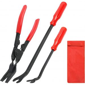 MEVRONISSHOP-Outil D&eacute;montage Rivets Voiture: 3 Pi&egrave;ces Outils Rev&ecirc;tement Porte, Outil Retrait Clous, Outil Desserrage pour Panneau Porte Voiture, Tableau Bord, Extracteur Coussins, Heavy Duty - Neuf