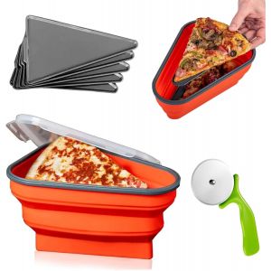 CHECARZHN--NO1-Récipient De Rangement À P Pliable Réutilisable, Avec Roulette À P , Grattoir À Pâte Et 5 Plateaux Passant Au Micro-Ondes, Pour Randonnée, Escalade, Camping, Pique-Nique (Rouge) - Neuf