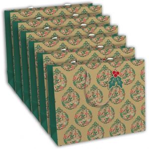 Un Lot De 6 Sacs Cadeaux Noël - Grands Formats 37,3x11,8x27,5cm - Végétal - Qualité Supérieure, Résistant :210g - Idéal Pour : Jeux De Société, Puzzles, Coffrets - Neuf