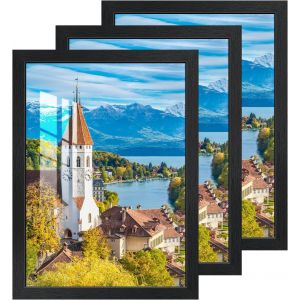 Cmwx-2 Cm 3pcs Cadres Photo A3 Verre Acrylique Hd, Cadre Noir 30x40cm, Cadre Tableau Murale Affichage Horizontal Ou Vertical Photos Cadres Pour Photos, Tableau, Images, Affiches, Puzzle, Diplômes - Neuf