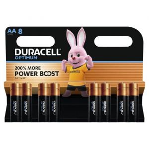 Piles alcalines AA - Duracell - 1,5 V - LR06 - Paquet de 8 - Compatibles Fujifilm Instax Mini - Utilisation pour cam&eacute;ra - Neuf