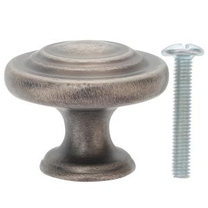 Bouton de meuble en alliage de zinc pour tiroirs et placards, finition argent&eacute;e - Neuf