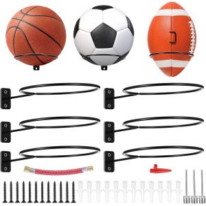 Acdsgd-6 Pcs Support Mural Ballon, Support Ballon Foot, Support Rangement Ballon Foot Basket, Support Mural De Football, Porte Ballon Mural, Support De Stockage Pour Ballons De Basket-Ball Volley Rugby - Neuf