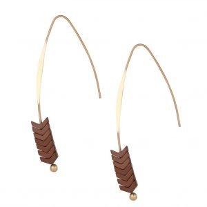 Paire De Boucles D'oreilles Creatives En Alliage Pour Femmes, Clous D'oreilles En Forme De Fleche, Decoration Marron - Neuf