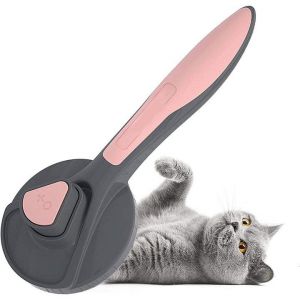 Brosse Pour Chiens Et Chats, L'auto-Nettoyage Brosse À Cheveux Pour Les Chiens De Petite Taille, Design Ergonomique De Ne Pas Gratter La Peau-Rose - Neuf