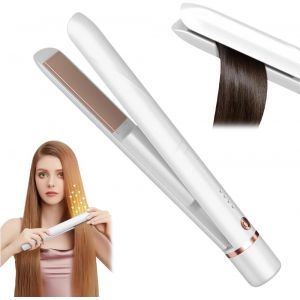 Nsiecd-Fer &Agrave; Lisser Sans Fil, 2 En 1 Lisseur Boucleur Cheveux, Portable Mini Lisseur Avec Usb Rechargeable, Lisseur Cheveux Sans Fil, 2600 Mah Mini Lisseur De Voyage Chauffage Rapide-Blanc - Neuf