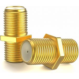 RedStar24 Sat Adaptateur Connecteur - Lot de 2 | Connecteur F Femelle pour C&acirc;ble SAT & Coaxial | Adaptateur & Rallonge Id&eacute;al pour Antenne SAT & Installations BK - Neuf