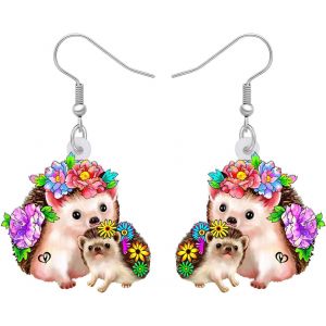 Kal-Boucles D'oreilles Acrylique H&eacute;risson Bijoux Animaux Pour Femme Filles Adolescentes Cadeaux Accessoires Charms - Neuf