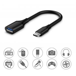 Cable adaptateur USB OTG Femelle vers USB Type C Male - Smartphone Tablette PC MAC - Stra&szlig;e Tech &reg; - Neuf