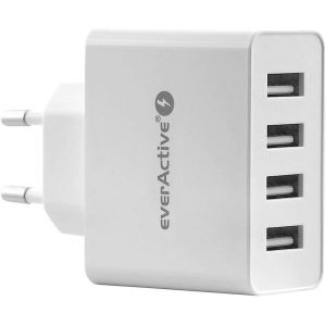 Eryi-Chargeur Secteur 4 Usb 5a Haute Efficacité Charge Rapide Puissance Totale 25w Boîtier Monobloc Solide Modèle Sc-400 - Neuf