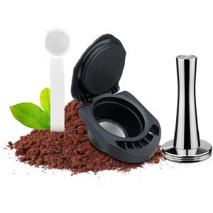 Adaptateur de capsule compatible avec DolceGusto,rechargeant votre café moulu préféré compatible avec Piccolo XS/Genio S,avec un tamper à café - Neuf