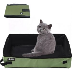 Shiliu-Bac À Litière De Voyage Pour Chat, Litière Portable Pliable Pour Chat, 50*40cm Xl, Imperméable, Nettoyer Et Doux, Convient P[ - Neuf
