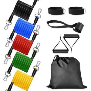 Ensemble De 11 Bandes De R&eacute;sistance Pour Tout Le Corps - Solution De Gym &Agrave; Domicile Avec 5 Bandes &Agrave; Code Couleur Pour Tous Les Niveaux De Forme Physique - Neuf