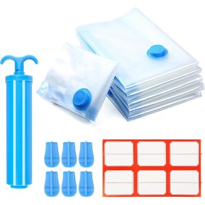 SJZG-6 Sac Sous Vide Vetement Aspirateur, Sac Compression Voyage R&eacute;utilisable Pour V&ecirc;tements Couettes Oreillers, 60 X 40 Cm - Neuf