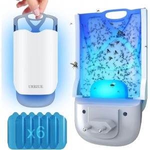 KALANKA-Pièges Anti Moucherons Interieur | Essentials Recharges pour Piège Lumineux | pour Moucherons, Mites, Mouches à Fruits et Mouches(1 Appareils + 6 Recharges) - Neuf