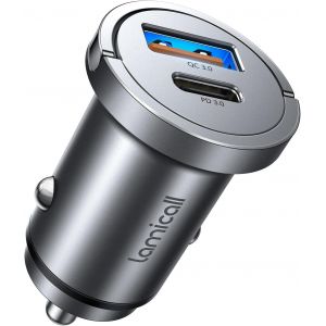 CMJAAGUR-Chargeur Voiture, Chargeur Allume Cigare Usb C - [Usb C 45W+Usb A 45W] Compact & Invisible, En Alliage De Zinc, Charge Rapide Chargeur Voiture Pour Iphone 16/15/14, Ipad, Samsung[M1344] - Neuf