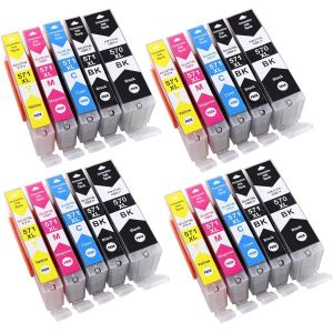 ChenQuanSarl-20 Cartouche D'Encre Compatible Pour Canon 570 Xl 571 Xl Pour Canon Pixma Ts5050 Ts6050 Mg5750 Ts5055 Mg6850 Ts6051 Ts6052 Mg5753 Mg6851 Mg5752 Ts5051 Ts5053 Mg5751 Mg7750 Ts8050 Ts9050 - Neuf