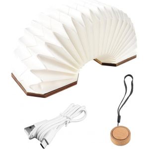Lampe De Maison De Style Japonais En Papier Portable Avec Veilleuse Rechargeable Par Usb, Lampe De Table En Bois, Design Magn&eacute;tique, Cadeau Cr&eacute;atif Pour La Maison Et Le Bureau - Neuf