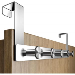 Porte-manteau de porte &agrave; suspendre - Largeur de suspension 2 cm, H 8 cm x L 31,7 cm - En acier inoxydable - Avec crochet de porte rond - Pat&egrave;re de porte solide &agrave; suspendre - Pratique - Neuf