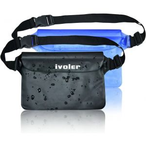 Kalanka-[Pack De 2 Sac &Eacute;tanche Etui Pochette Imperm&eacute;able &Agrave; Ceinture Avec Sangle R&eacute;glable Id&eacute;al Pour Natation, Canotage, Camping, Randonn&eacute;e, Protection T&eacute;l&eacute;phone/Argent/Carte - Neuf
