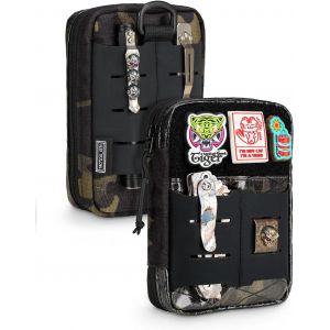 CHECARZHN--NO1-Tactical Geek Block E2.0 Edc Pouch Pochette Anti-Éclaboussures Pour Homme En 500D Nylon Pochette Multi-Outils Poche Molle Utility Organizer Pochette À Outils Edc Pour Homme, X Camouflage Noi - Neuf