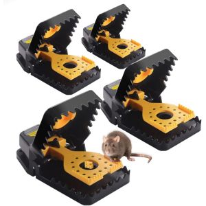 KALANKA-Pièges à Souris, 4 Pièges Réutilisables Tapette Souris, Efficace Piège à Rat Professionnel (Grand) - Neuf