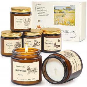 Lot de 6 Bougies Parfumées Idée Coffret Cadeau Anniversaire Femme Parfum de Noel Decoration pour Mariage Amie/Collègue Pot Bougie Parfumee Parfait Cadeaux d'anniversaire pour Mère,épouse,Maîtresse - Neuf