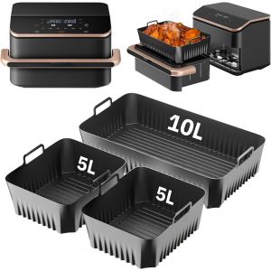 Silicone Air Fryer Mould for Air Fryer 10L Twinfry,Set of 3 Air Fryer Mould Accessories for Air Fryer 10L,Dish Airfryer Accessories Air Fryer Mould for Airfryer 10L - Neuf