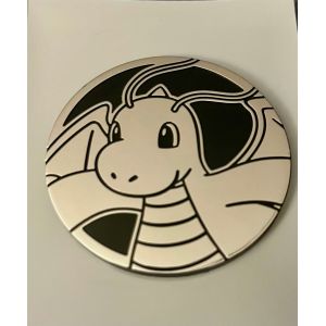 Jeton Pok&eacute;mon - Dracolosse - Noir Et M&eacute;tal - Neuf