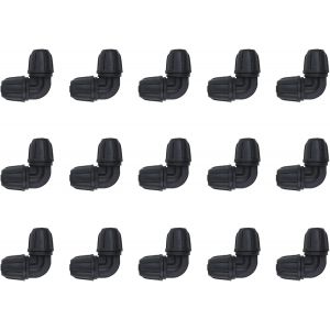 Lot de 15 Connecteurs de Barre d'Irrigation 90° Avec Verrouillage pour Tuyau 1/4"" (4/7 mm) - Anti-Gouttes, Qualité Supérieure pour Jardin - Neuf