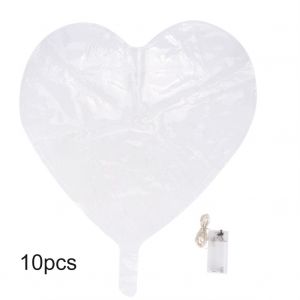 Hjlian Lot De 10 Ballons Lumineux Led Colores De 18 Cm En Forme De Cour Pour Decoration De Mariage, Fete, Festival - Neuf